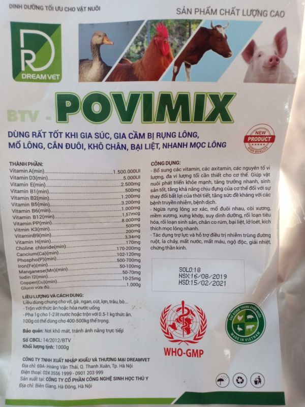 povimix- chống cắn mổ,nhanh mọc lông - 1kg