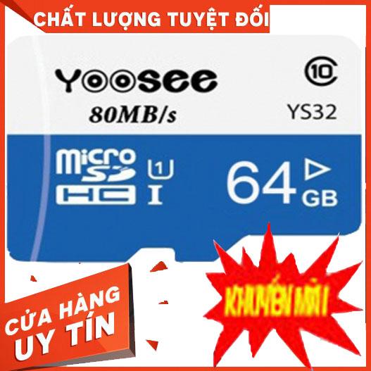 THẺ NHỚ MICRO 64G U1 CHUYÊN DÙNG CHO CAMERA YOOSEE - ĐIỆN THOẠI - BẢO HÀNH 12 THÁNG 1 ĐỔI 1