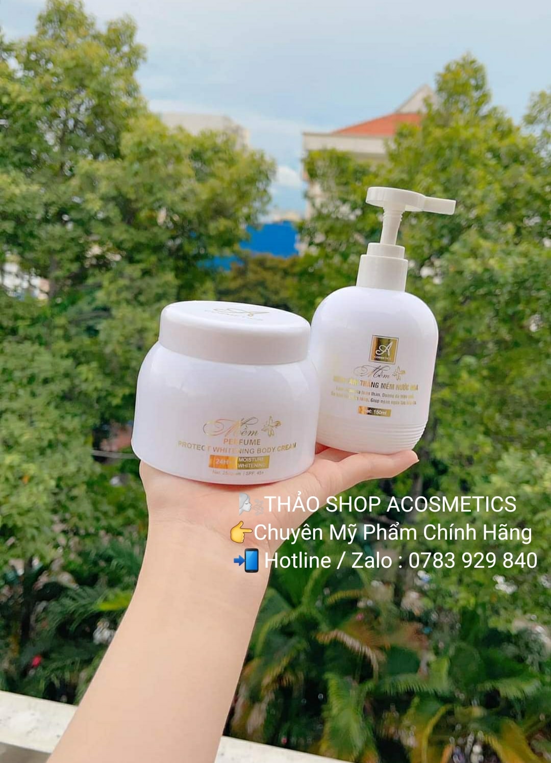 Combo tắm + dưỡng trắng Mềm nước hoa