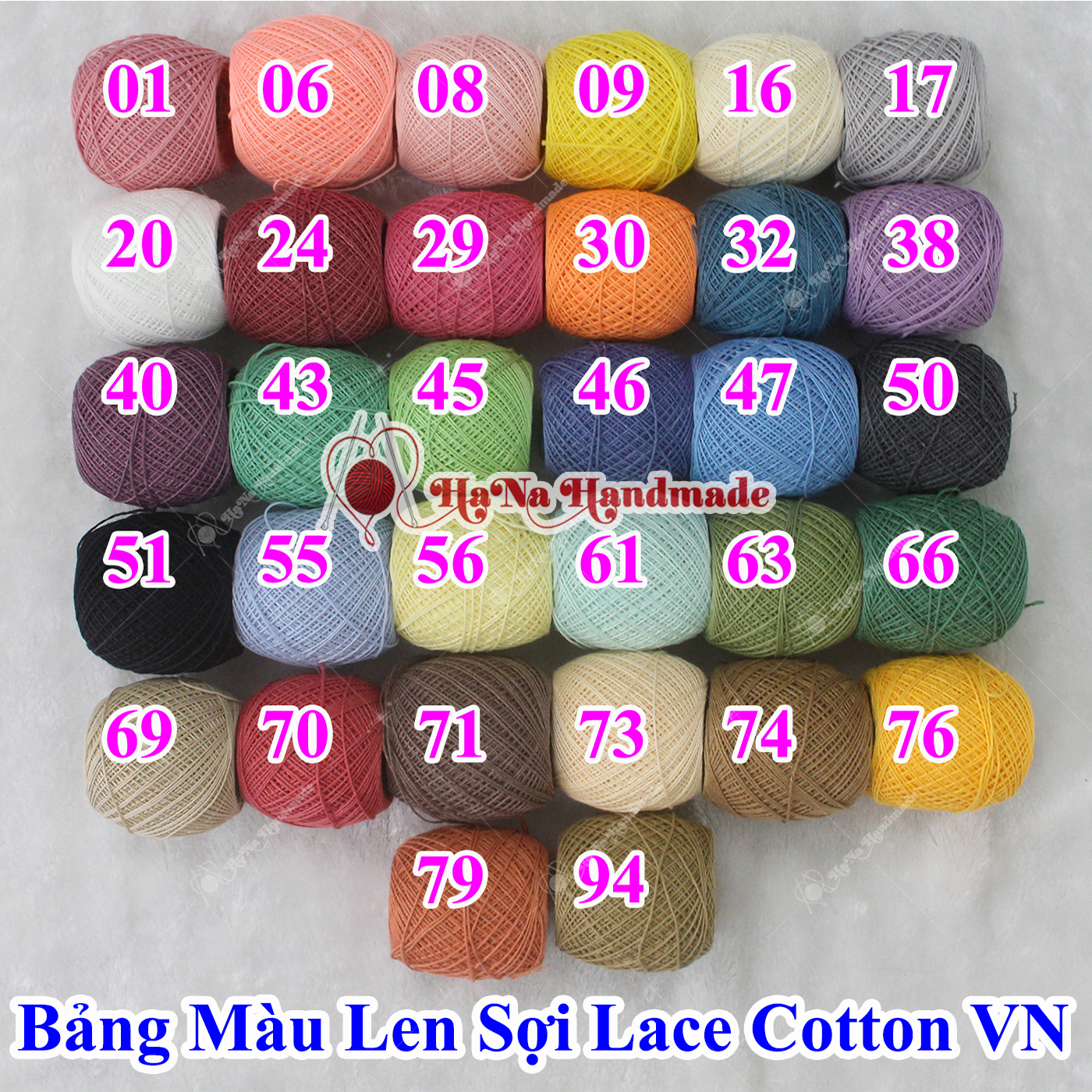 Sợi lace cotton 50g/c