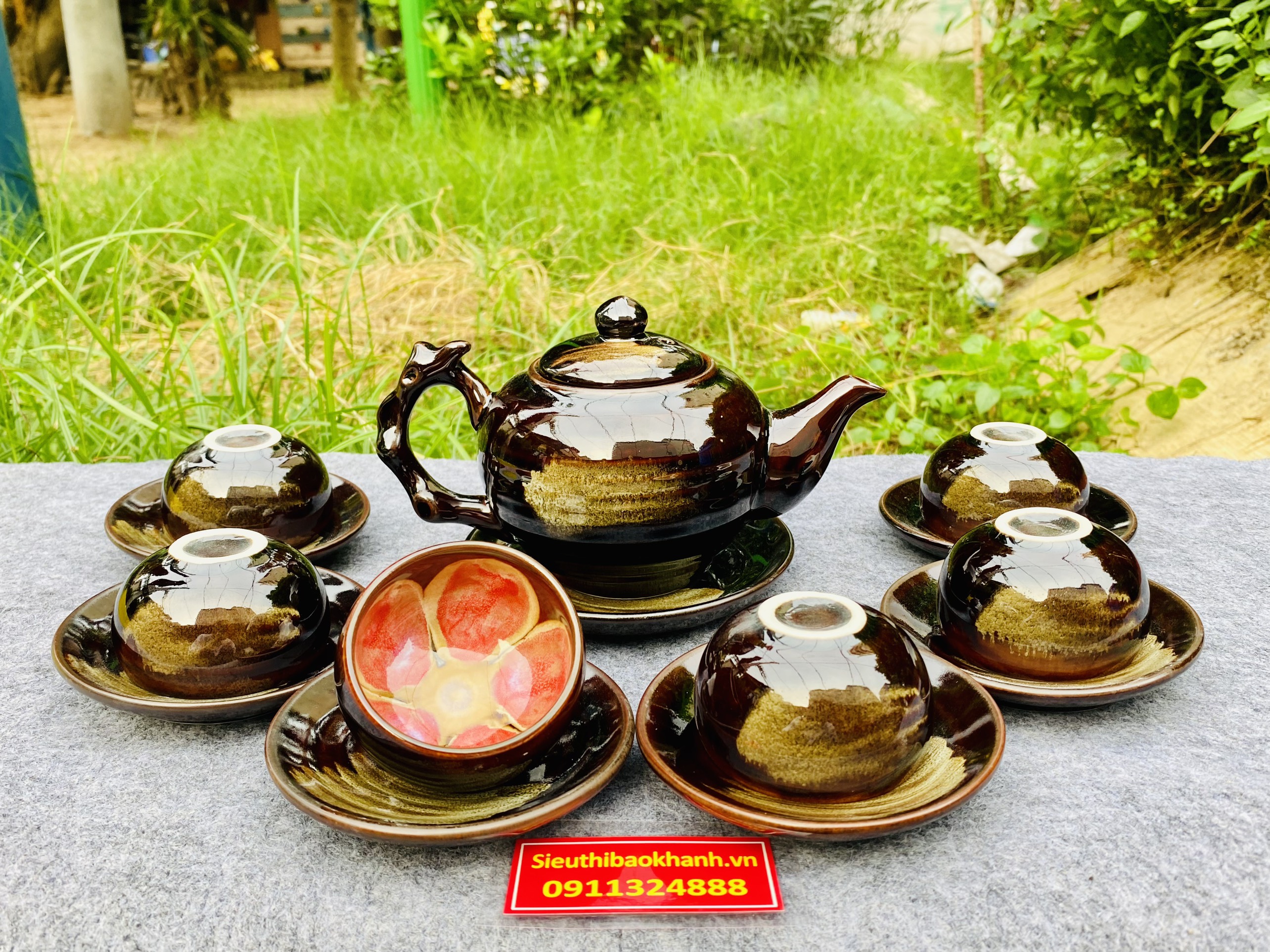 Bộ ấm chén hỏa biến lòng hoa