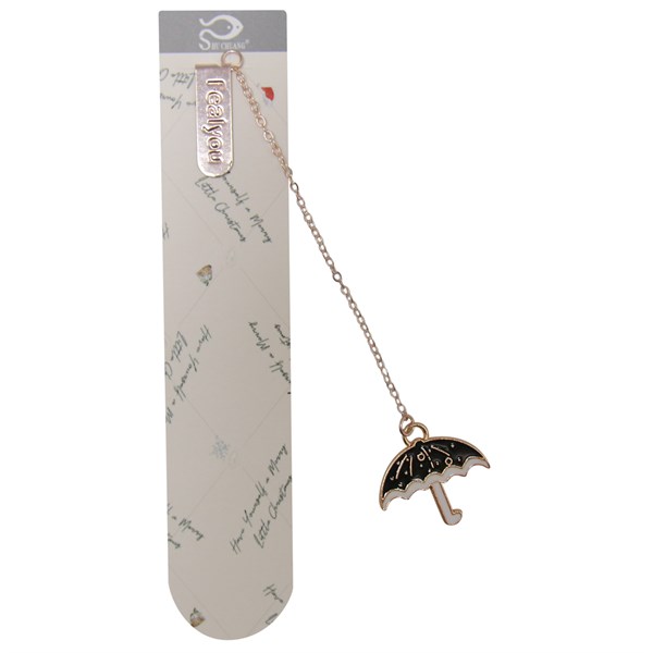 [HCM]Bookmark Kẹp Sách Kim Loại Phối Charm Hình Chiếc Ô