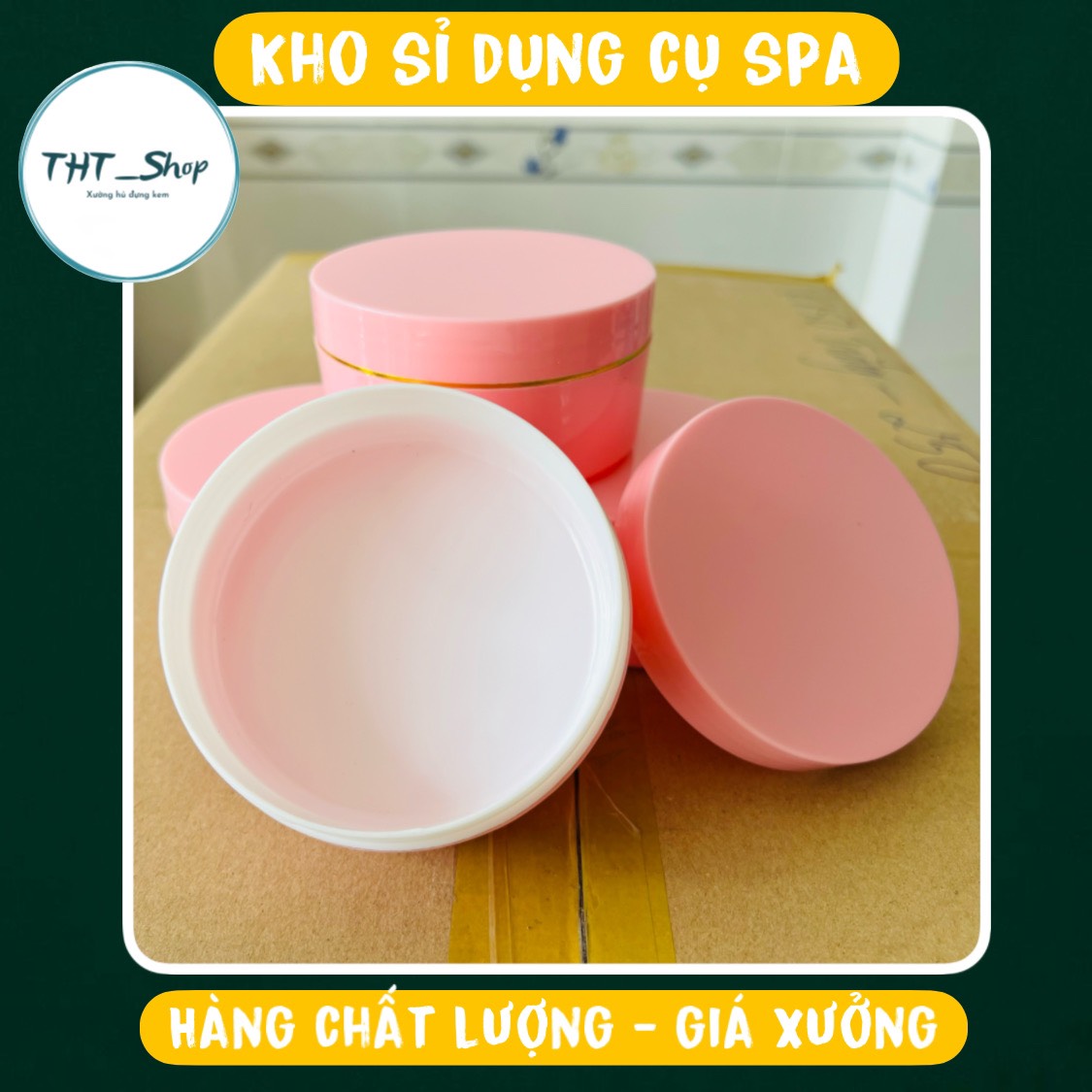 Hủ chiết kem body [Màu Hồng] 150gr