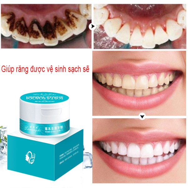 Bột trắng răng, làm trắng, làm sạch khoang miệng, ngăn ngừa vi khuẩn sâu răng, bột tẩy trắng răng 50g