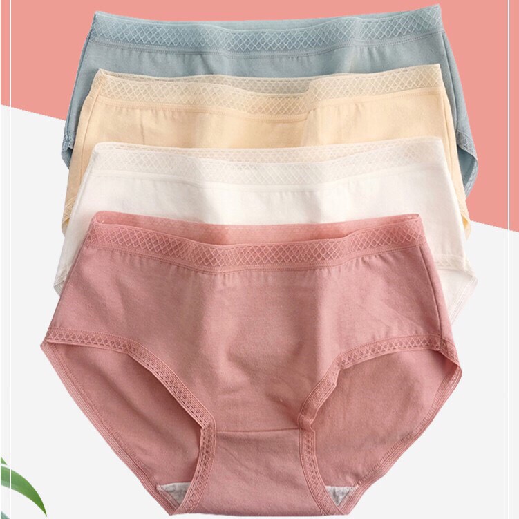 Lố  10  Quần Lót Cotton Cạp Lưới Cao Cấp (38-65kg)