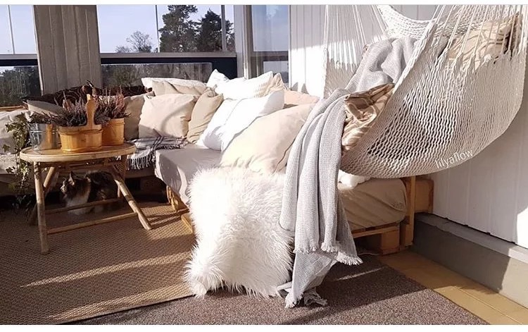 Ghế Võng Xích Đu Đan Lưới Dệt Sợi