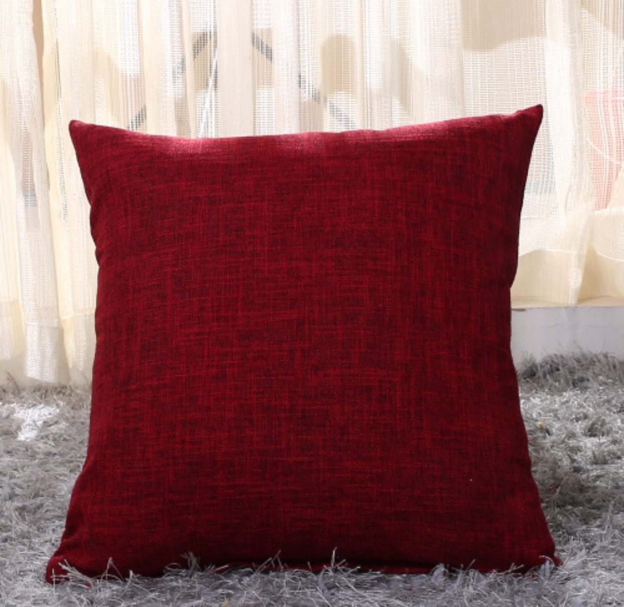 Gối tựa lưng gối sofa vải bố gai mềm trơn màu vải bố dày dặn