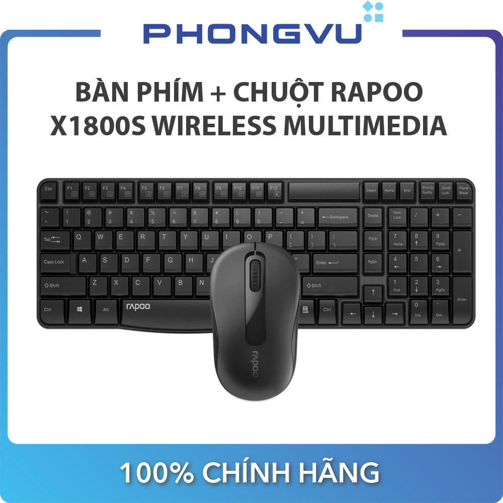 Bàn phím + Chuột Rapoo X1800S Wireless Multimedia Không dây