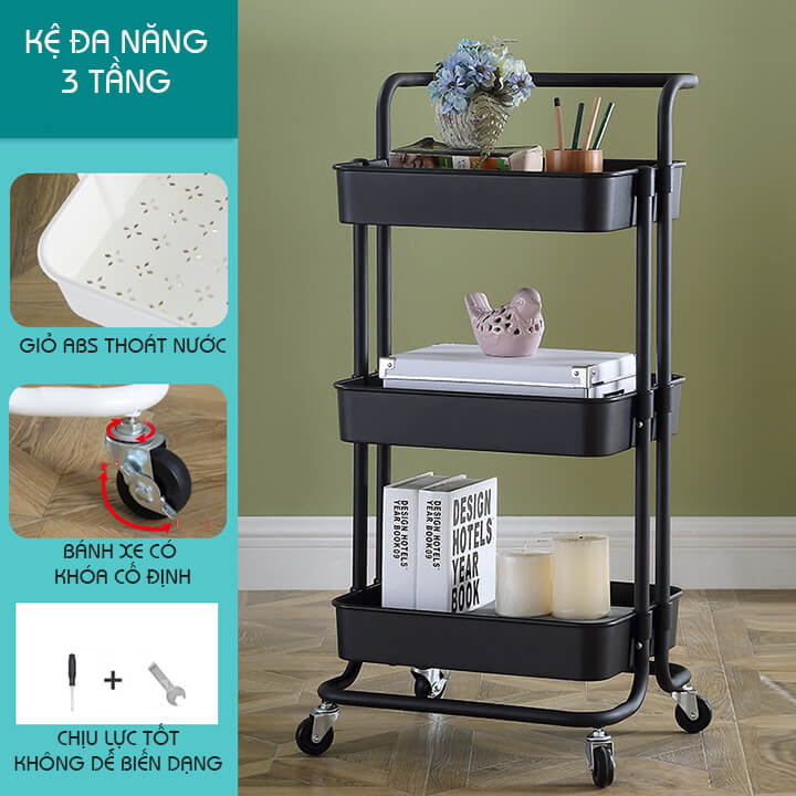 Kệ Để Đồ Đa Năng Có Bánh Xe K02