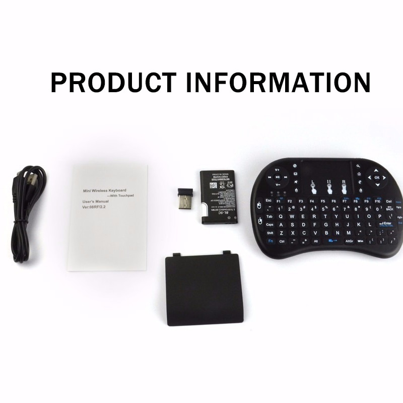 I8 Mini Wireless Keyboard Backlit 2.4G Air Mouse Remote Touchpad For TV Box PC