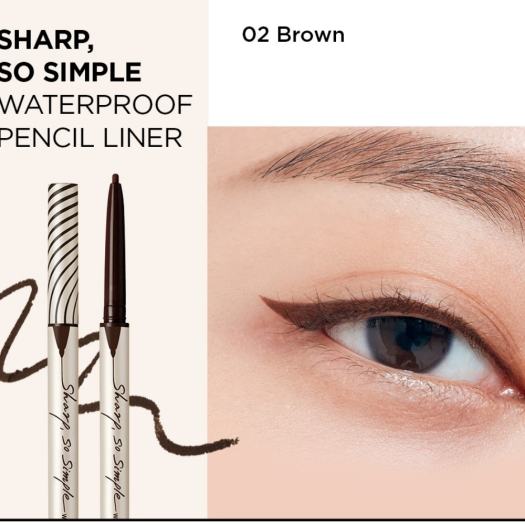 Bút viền mắt chống nước cli o sharp so simple waterproof pencil liner 0.14g