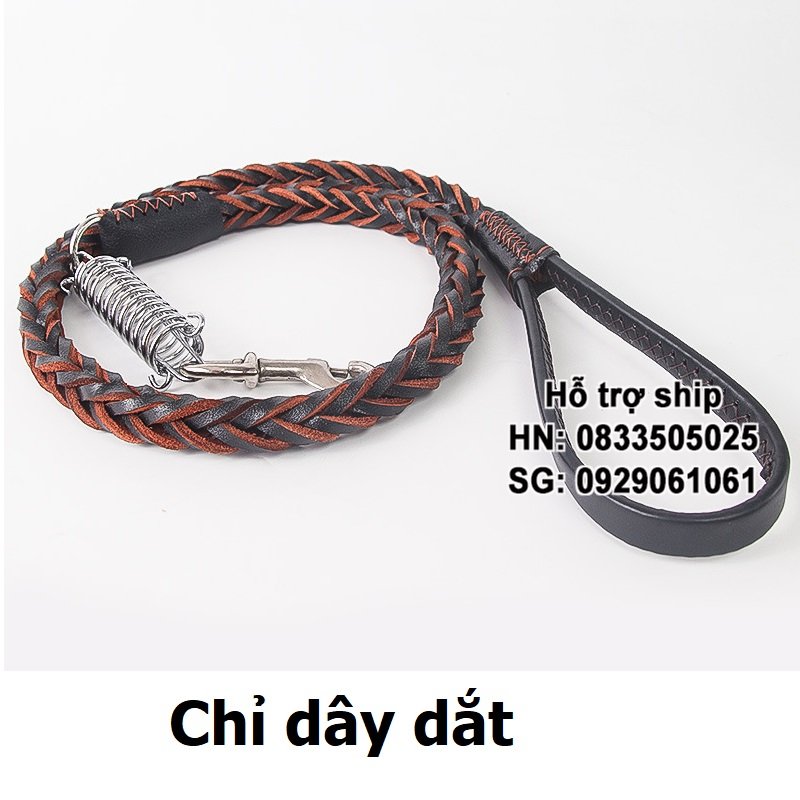 Hanpet Dây dắt chó lớn có trợ lực da bò thật thời thượng – chó to