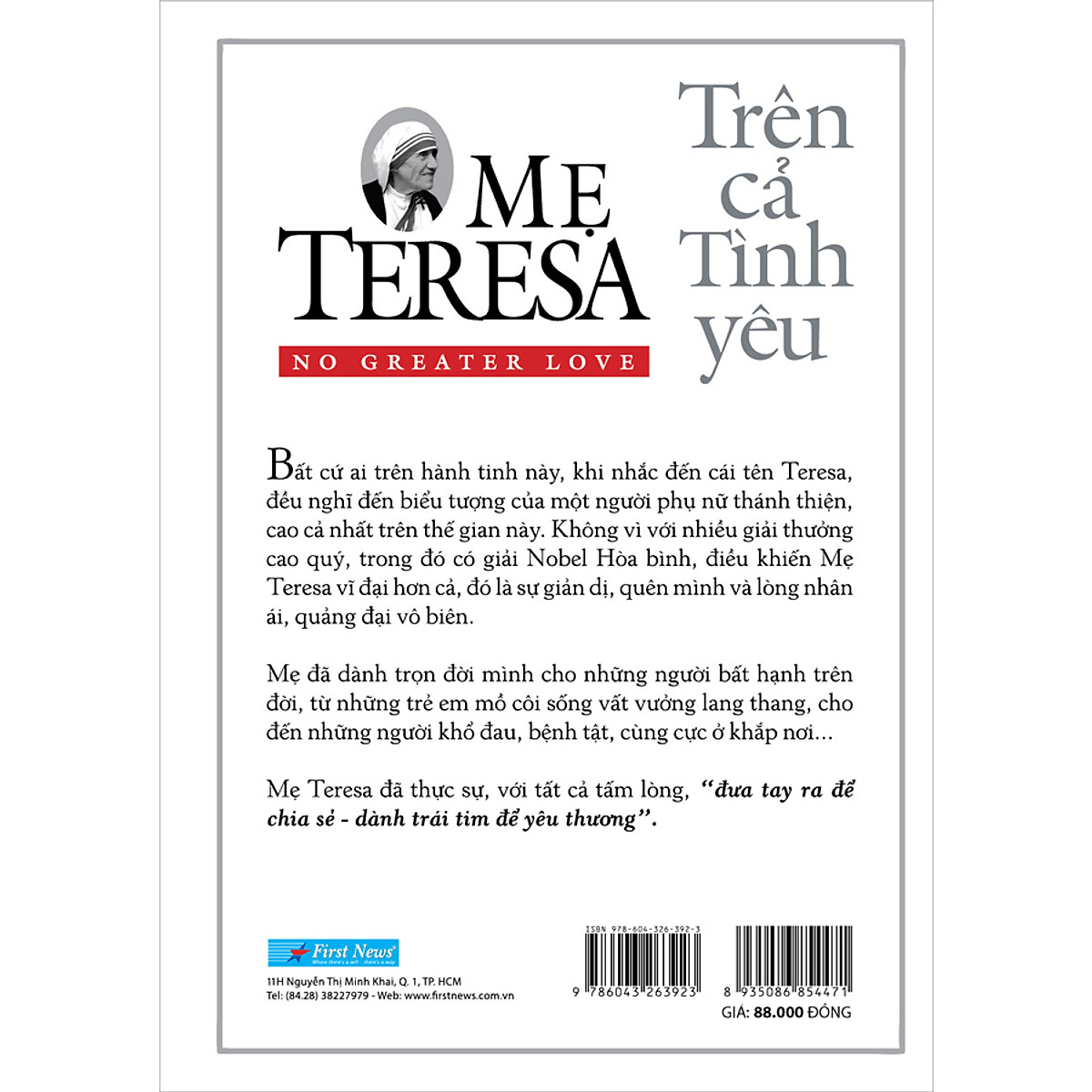 Mẹ Teresa - Trên Cả Tình Yêu (Tái Bản)