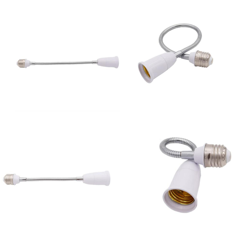 QKKQLA 6 size Flexible LED Light Bulb Base E27 to E27 extension extender adapter AC power Socket Screw Holder Converters Lamp Adapter