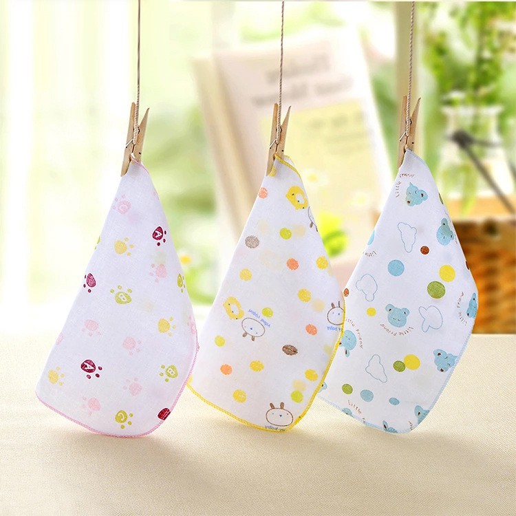 Combo 10 khăn xô sữa xuất Nhật hoa cho bé, Khăn xô sữa mềm mại có hoa văn, Chất liệu conton mềm