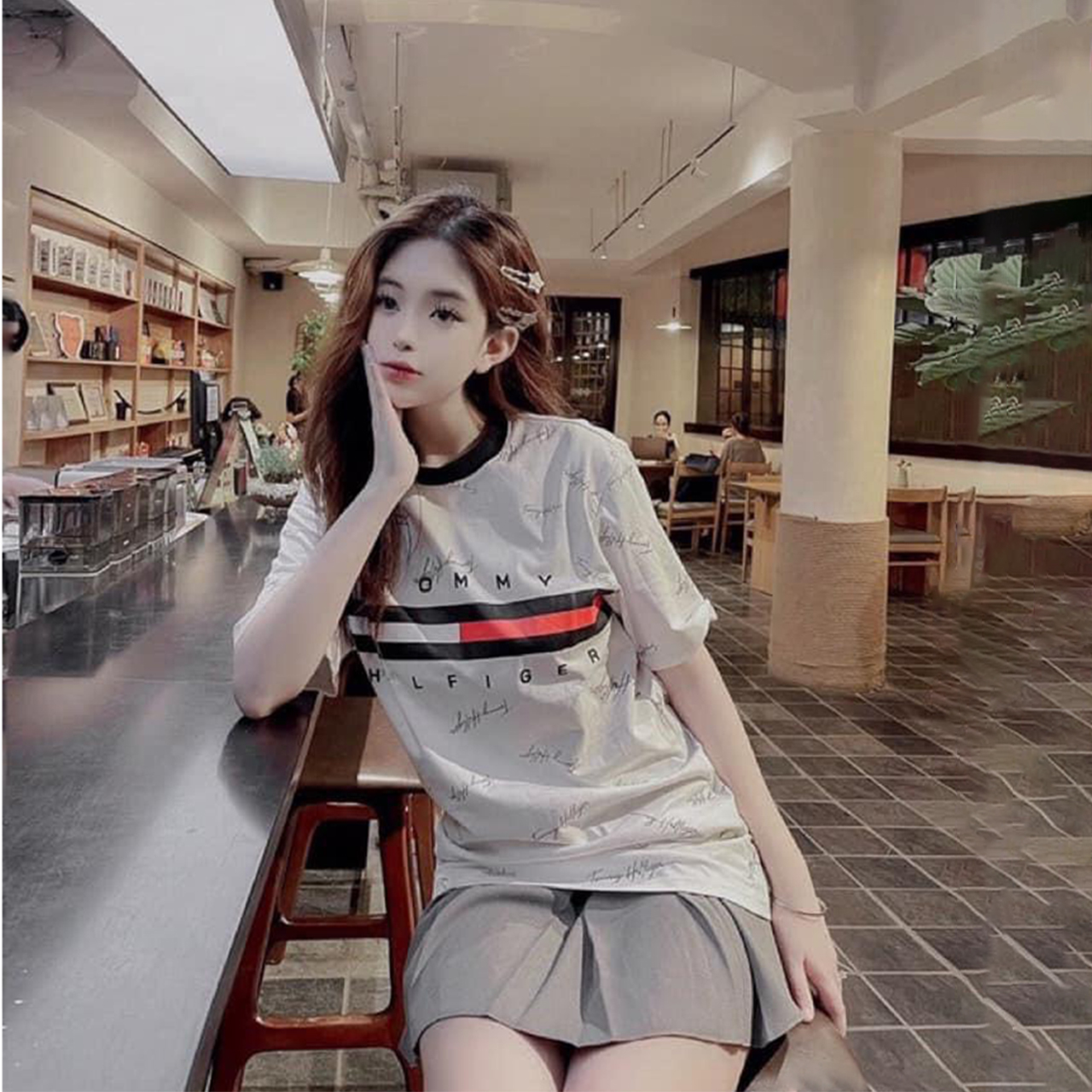 Áo thun T.om.my Hil.fi.ger MB shop, form rộng, unisex MB023