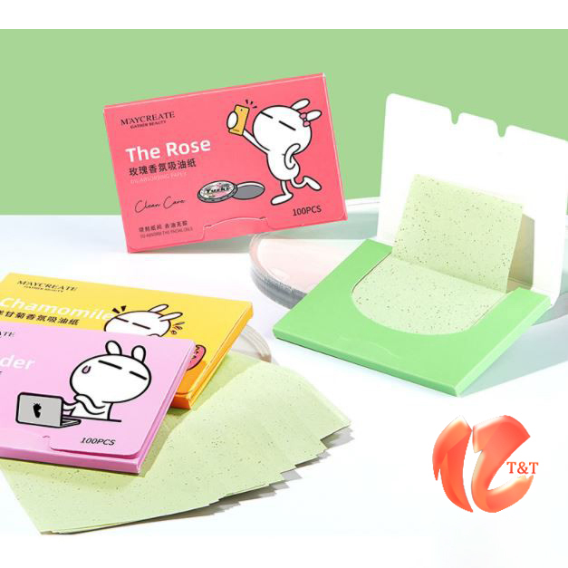 (Chính hãng) Giấy thấm dầu cao cấp 100 miếng Maycreate ( Mẫu Mới )