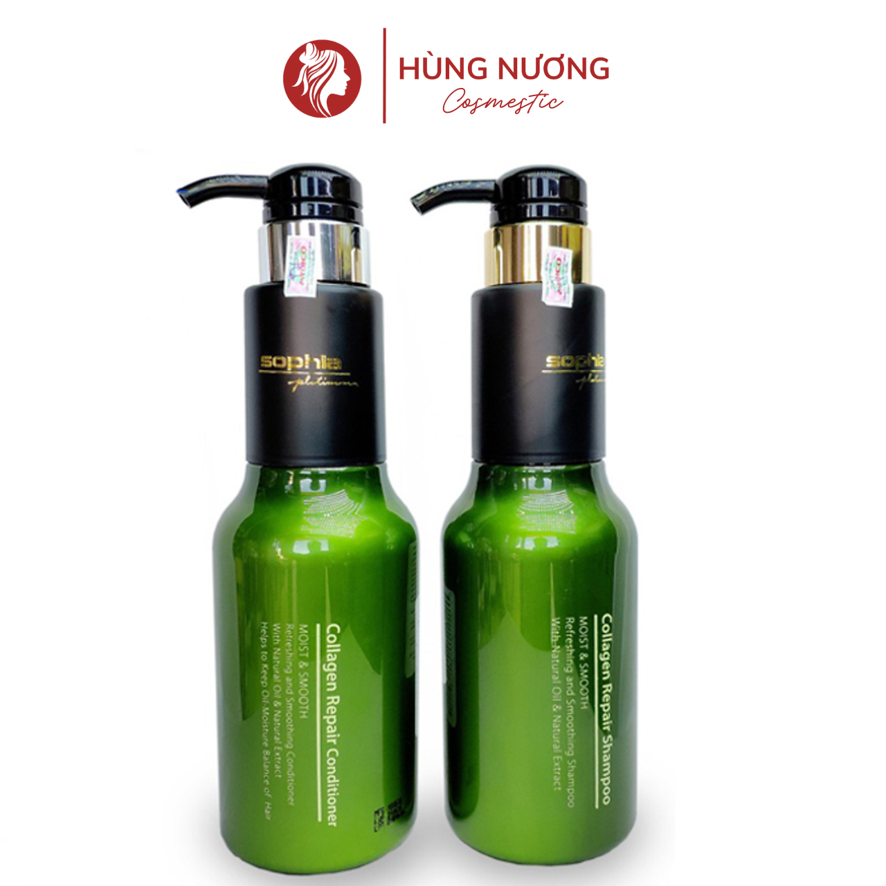 Dầu Gội Sophia Collagen phục hồi tóc hư tổn, mượt tóc,Cặp gội xả Sophia Platinum Hàn Quốc