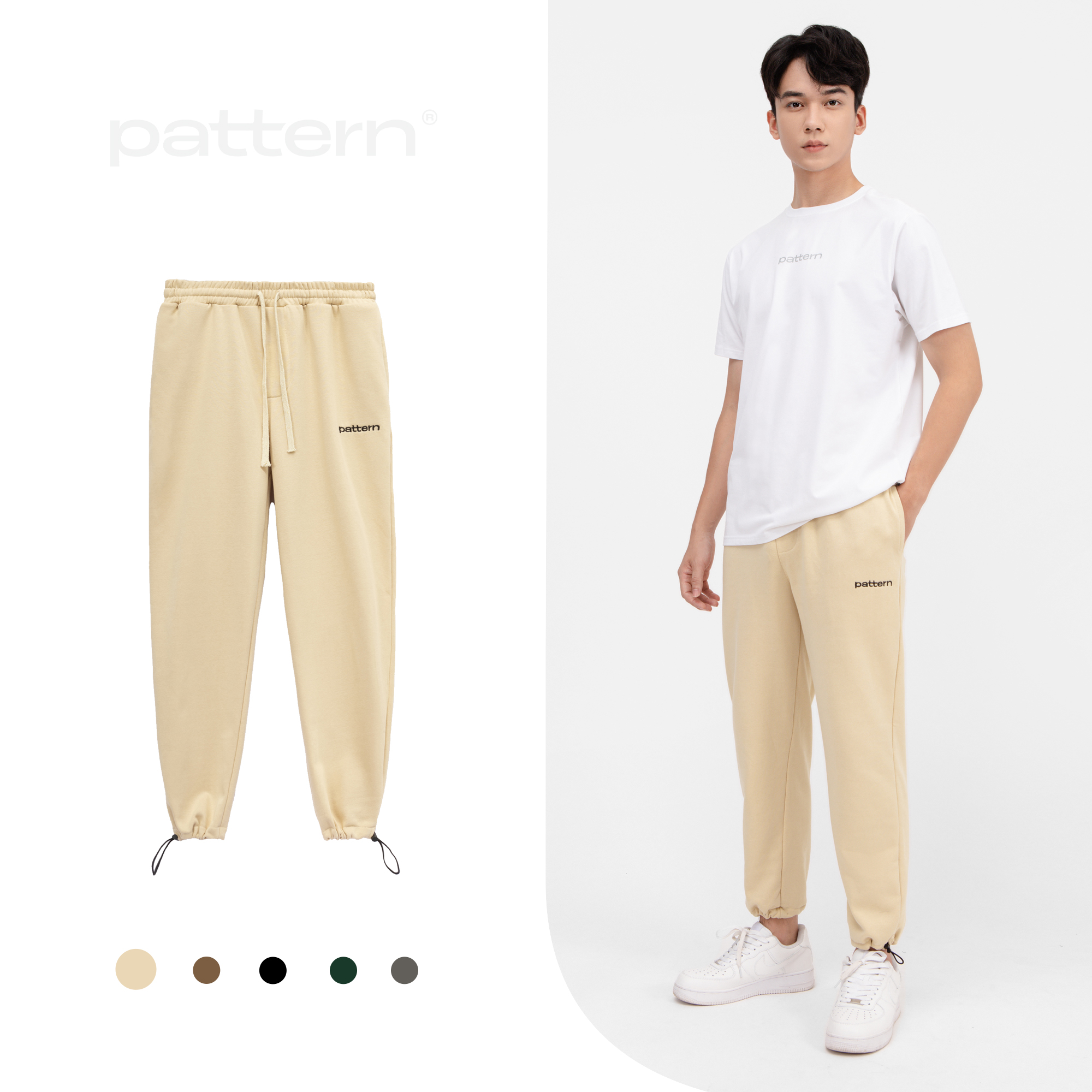 Quần dài Jogger nỉ PATTERN có dây rút gấu PQ013