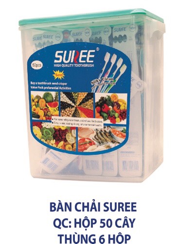 [HCM]HỘP 50 CÂY BÀN CHẢI ĐÁNH RĂNG THÁI SUREE