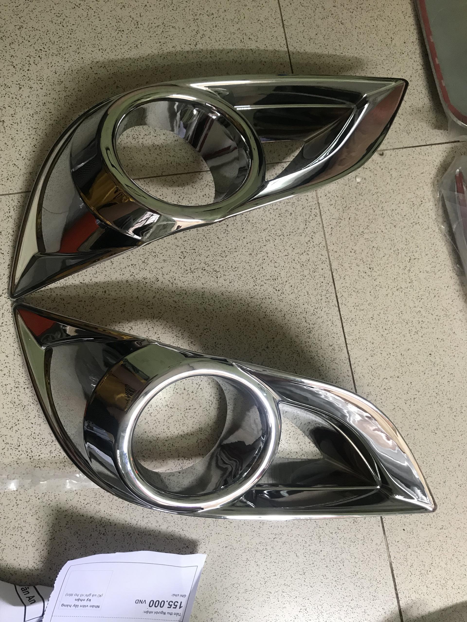 Bộ 2 Ốp viền đèn gầm mạ Crom xe Mazda BT50 2013-2019