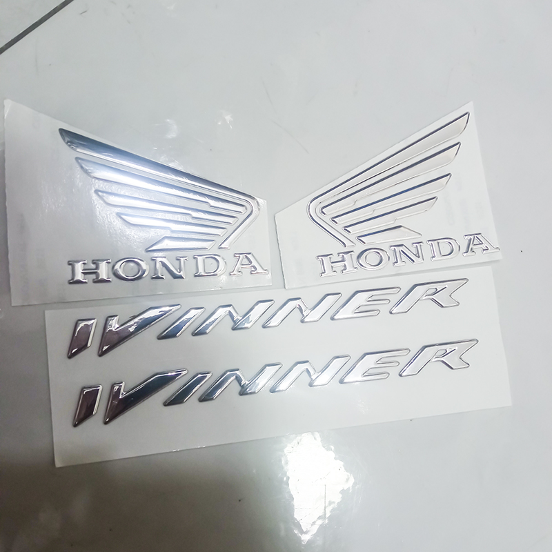 Bộ Tem Winner Cánh Chim dán xe Honda, 3D Nổi Sáng Bóng, Kiểu Tem Mới