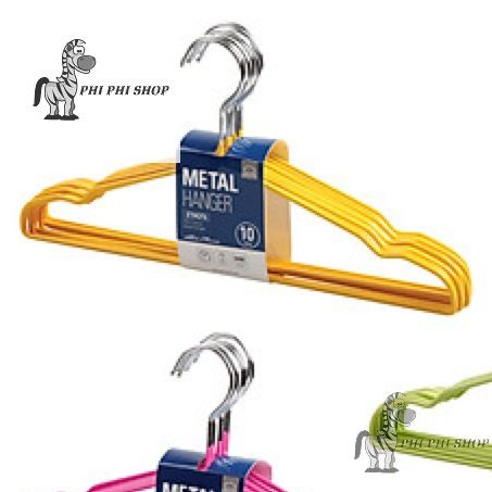 Bộ 10 móc treo quần áo Lock&Lock Ettom khung kim loại cứng bọc nhựa ETM376