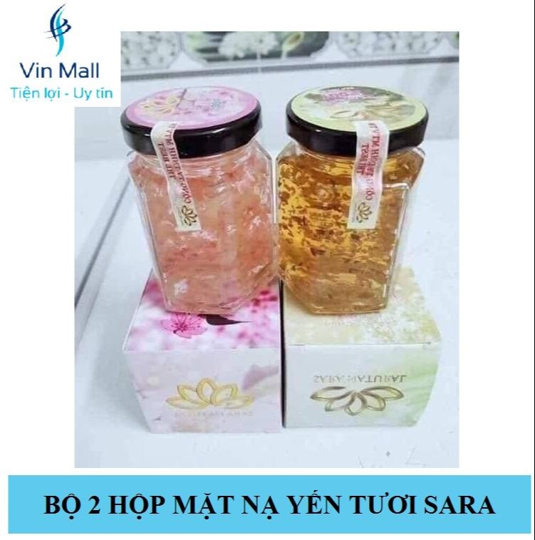 Bộ 2 Hộp Mặt Nạ Yến Tươi Collagen Sara Natural Dưỡng Da Trắng Hồng- Mẫu mới