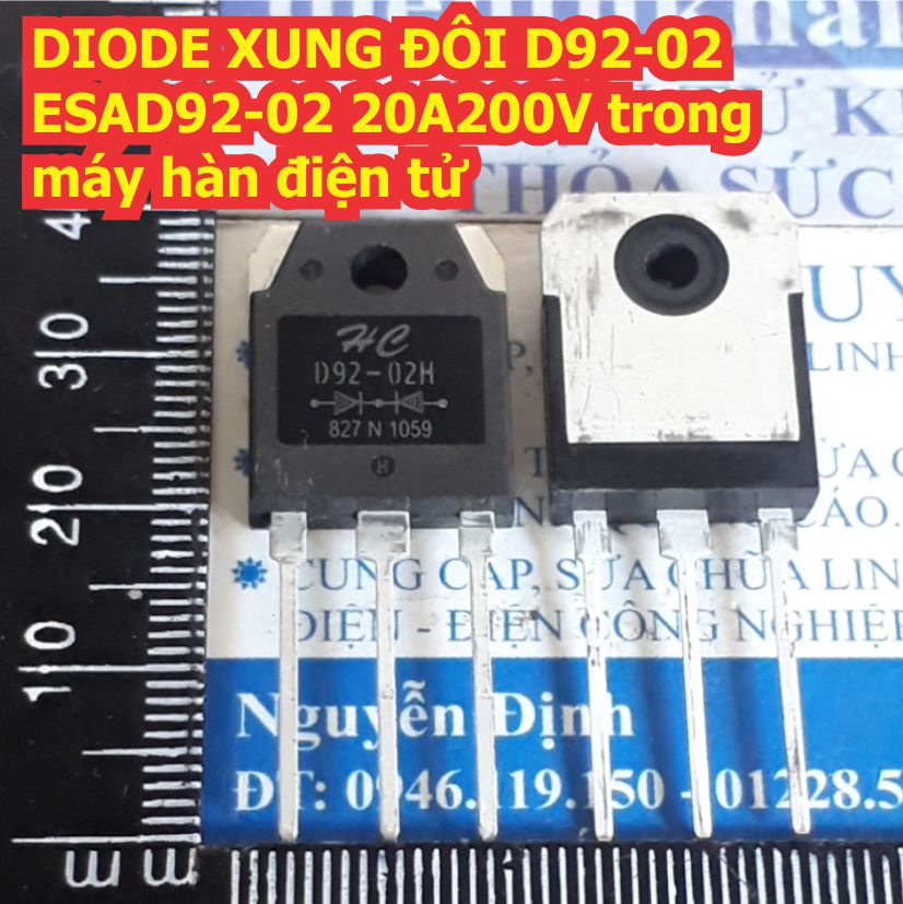 2 con DIODE XUNG ĐÔI D92-02 ESAD92-02 20A200V trong máy hàn điện tử kde4141