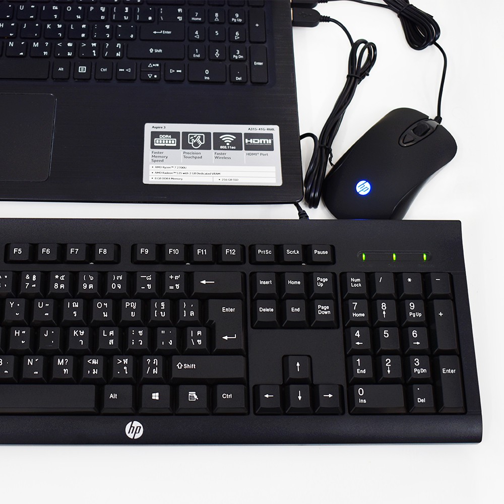 Bộ bàn phím + chuột có dây HP KM100