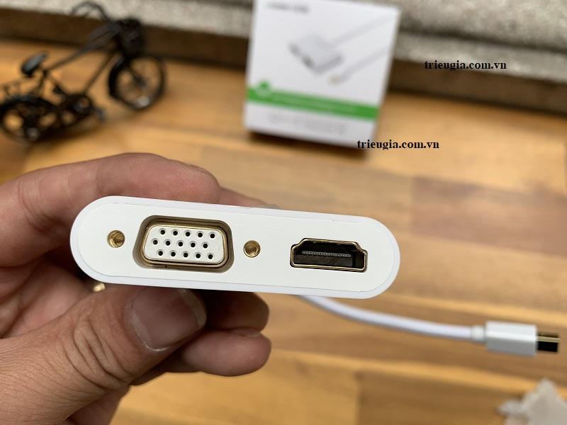 UGREEN 10439 - MINI DISPLAYPORT TO HDMI VÀ VGA - Cao cấp