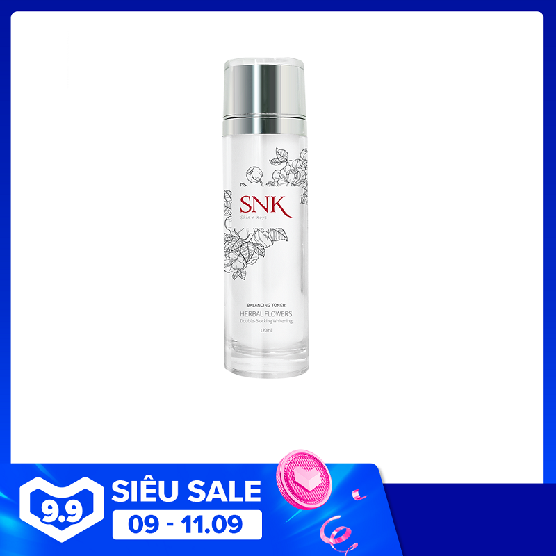 Nước hoa hồng cao cấp SNK Balancing Toner chiết xuất hoa thảo mộc dưỡng trắng kép 120ml, phục hồi trẻ hoá da, mang đến làn da trắng sáng từ sâu bên trong