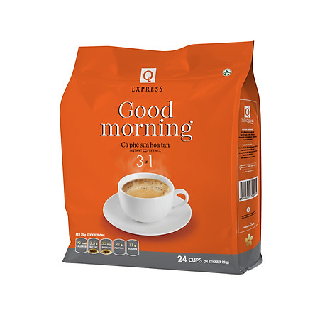 Combo 02 Cà phê sữa Good morning Trần Quang 480g (24 gói * 20g)