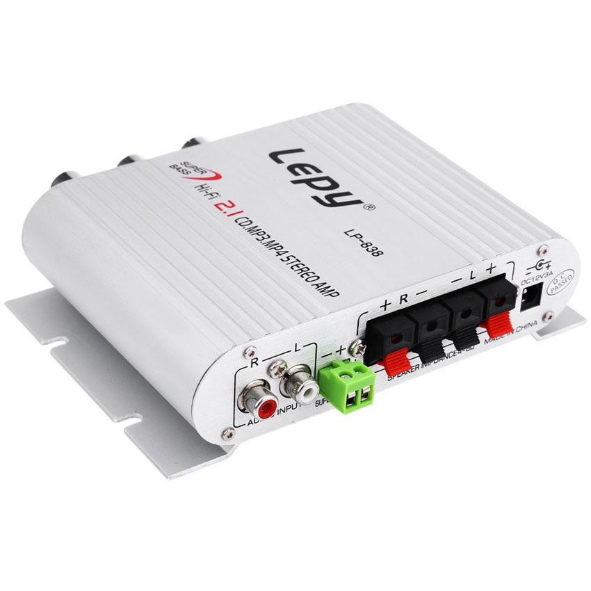amly mini lepy 838 amply lepy 838 - CHƯA KÈM NGUỒN (độ xe máy,xe tải ...)