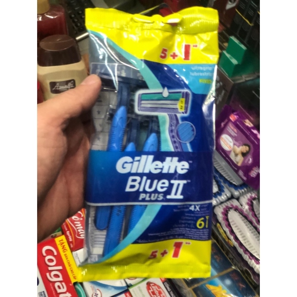 ❆▼❁ edwin shop DAO CẠO RÂU GILLETTE BLUE PLUS II GÓI 5 TẶNG 1 giá rẻ