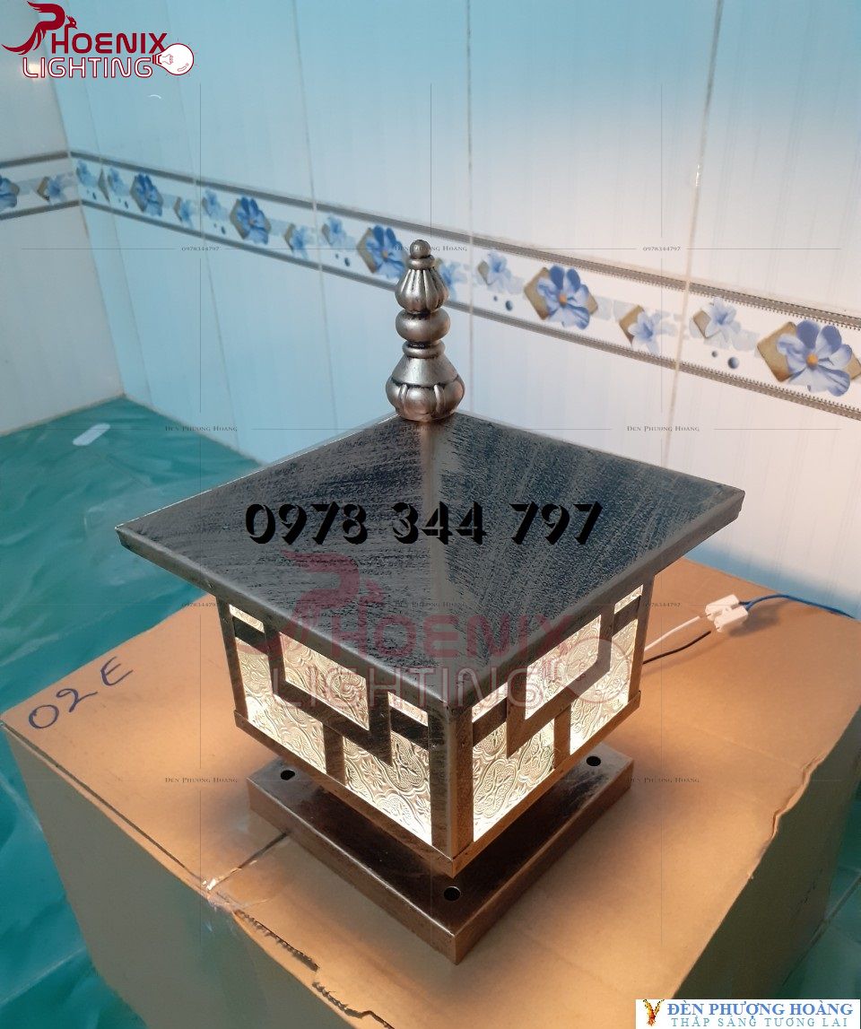 ĐÈN TRỤ CỔNG D200 MÀU ĐỒNG