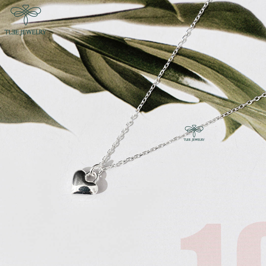 Dây chuyền bạc nữ trái tim phồng basic TleeJewelry D0155