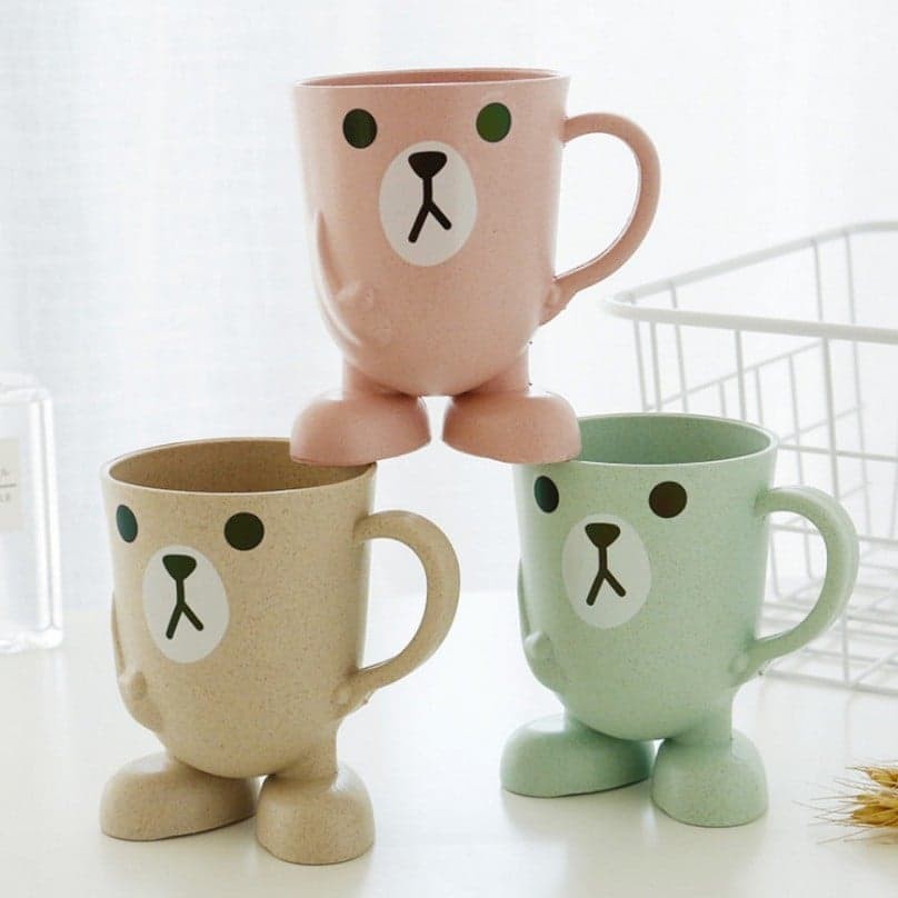 Ly cốc lúa mạch có quai cầm hình gấu