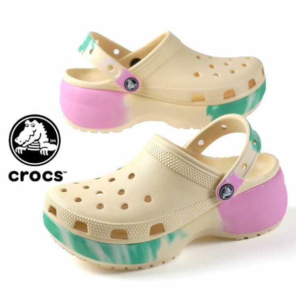 DÉP SỤC ĐẾ XUỒNG NHỰA ĐI MƯA CROCS BAND ĐẾ CAO GÓT HỒNG OMBRE CLOG CHO NỮ