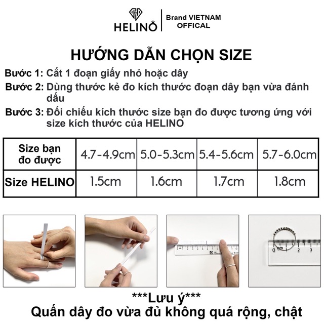 Nhẫn bạc HELINO trơn tròn hở, basic xinh xắn N08