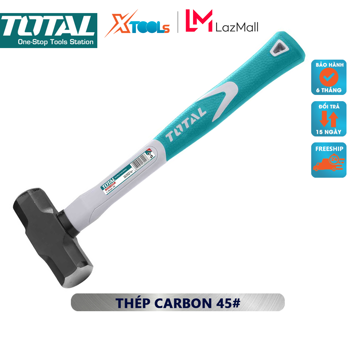 Búa tạ total | búa cầm tay trọng lượng 2lb - 4lb thép cacbon 45 # đóng, gõ dụng cụ, gò và tán kim loại
