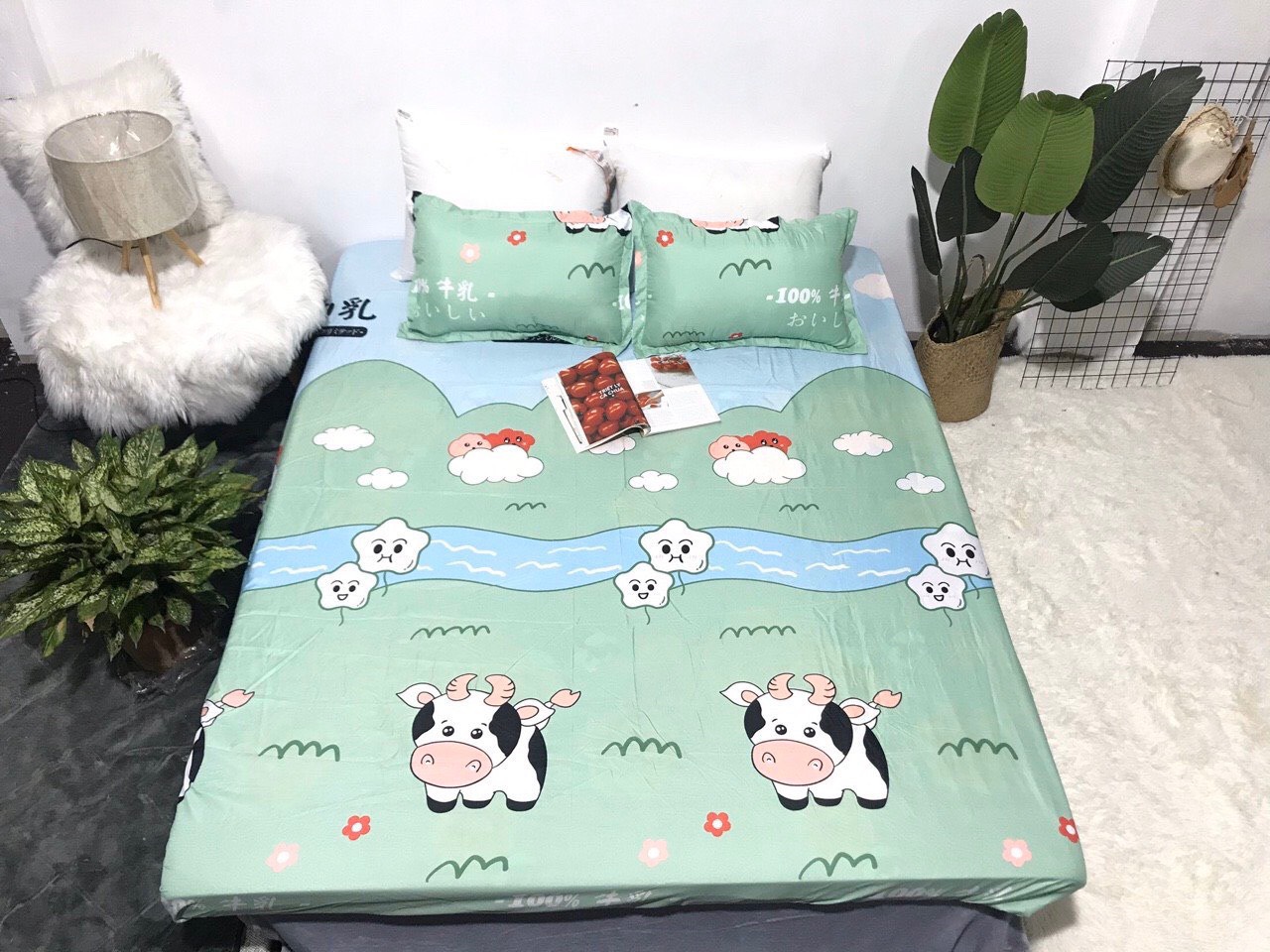 Ga Chống thấm cotton VIOLET cao cấp, ga chống thấm Nano kháng khuẩn không nóng bí sột soạt