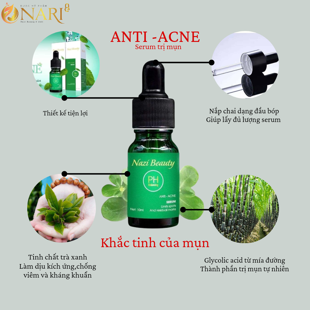 (khắc tinh của mụn, hết thâm, liền sẹo) ANTI – ACNE SERUM  cosmetics NARI  A11