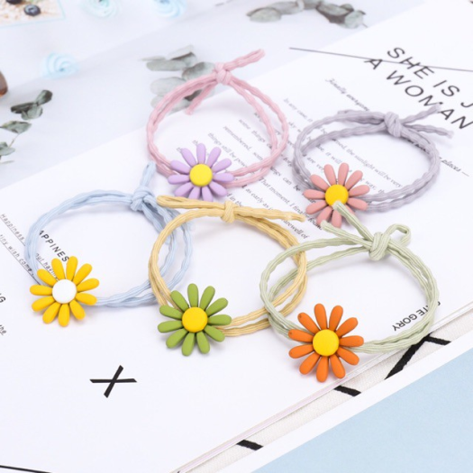 1 cộng thun cột tóc bông hoa và thú