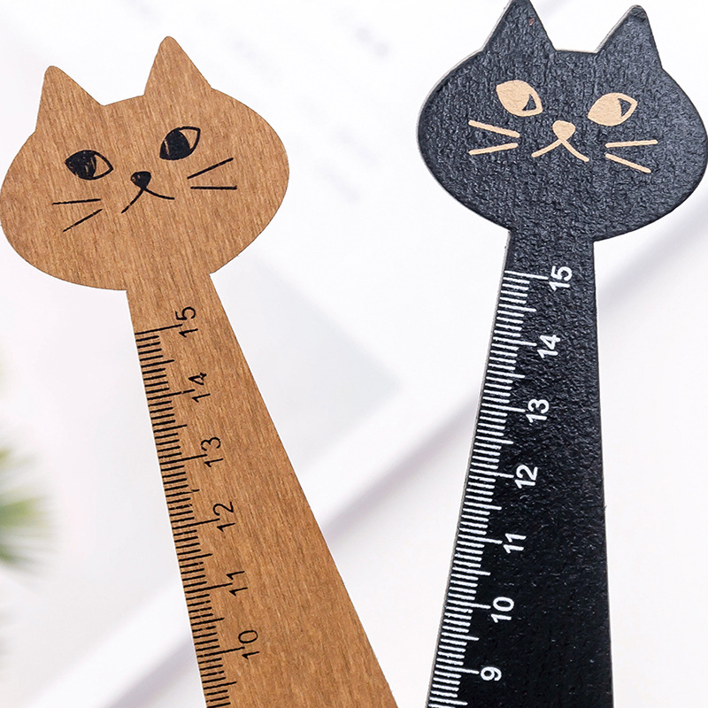 Thước gỗ 15cm chú mèo xinh
