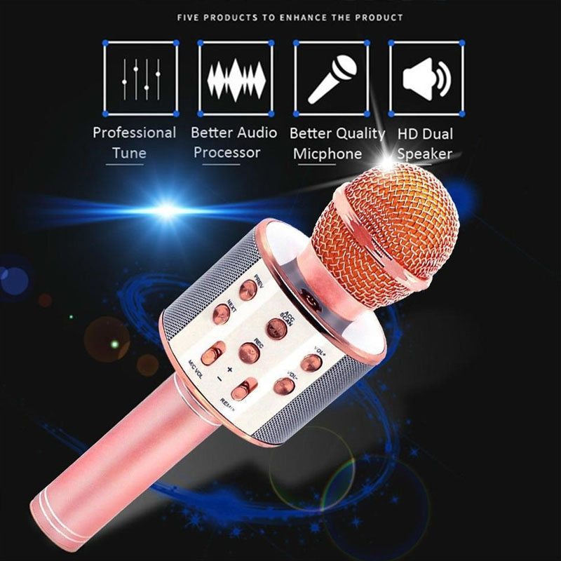 WS858 Micro hát karaoke Bluetooth 3in1 kèm loa