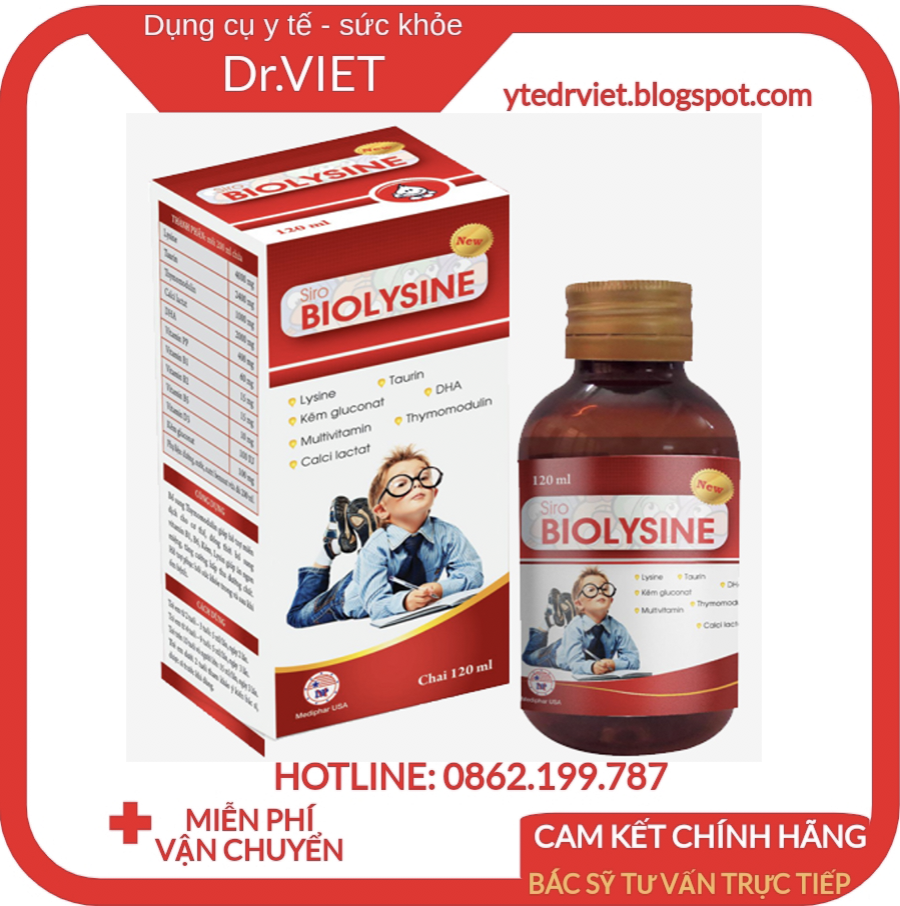 [HCM]Siro Biolysine chai 120ml chính hãng-Bổ sung Lysine Taurine các vitamin và khoáng chất cần thiết giúp trẻ ăn ngon miệng tăng cường hấp thu các chất dinh dưỡng  tăng cường thể chất  giúp tăng cường sức đề kháng cho cơ thể.