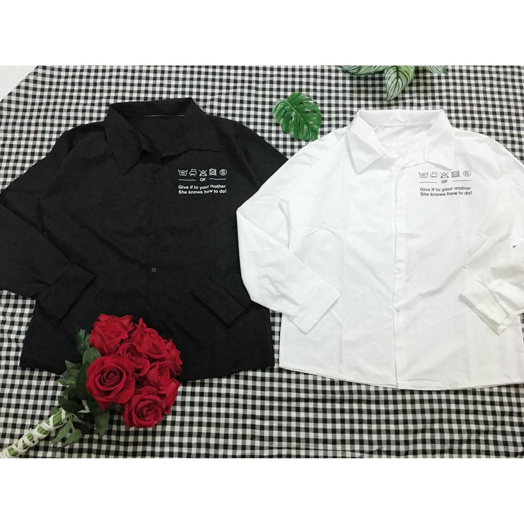Áo sơ mi nữ in chữ Give HSU0319