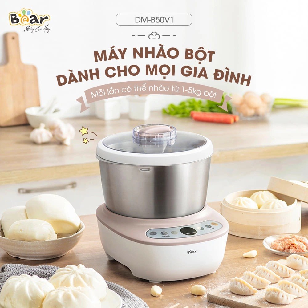 [Freeship + Quà Tặng 10k ]Máy nhồi bột trộn bột Bear hàng quốc tế 3.5L, 5L, 7L