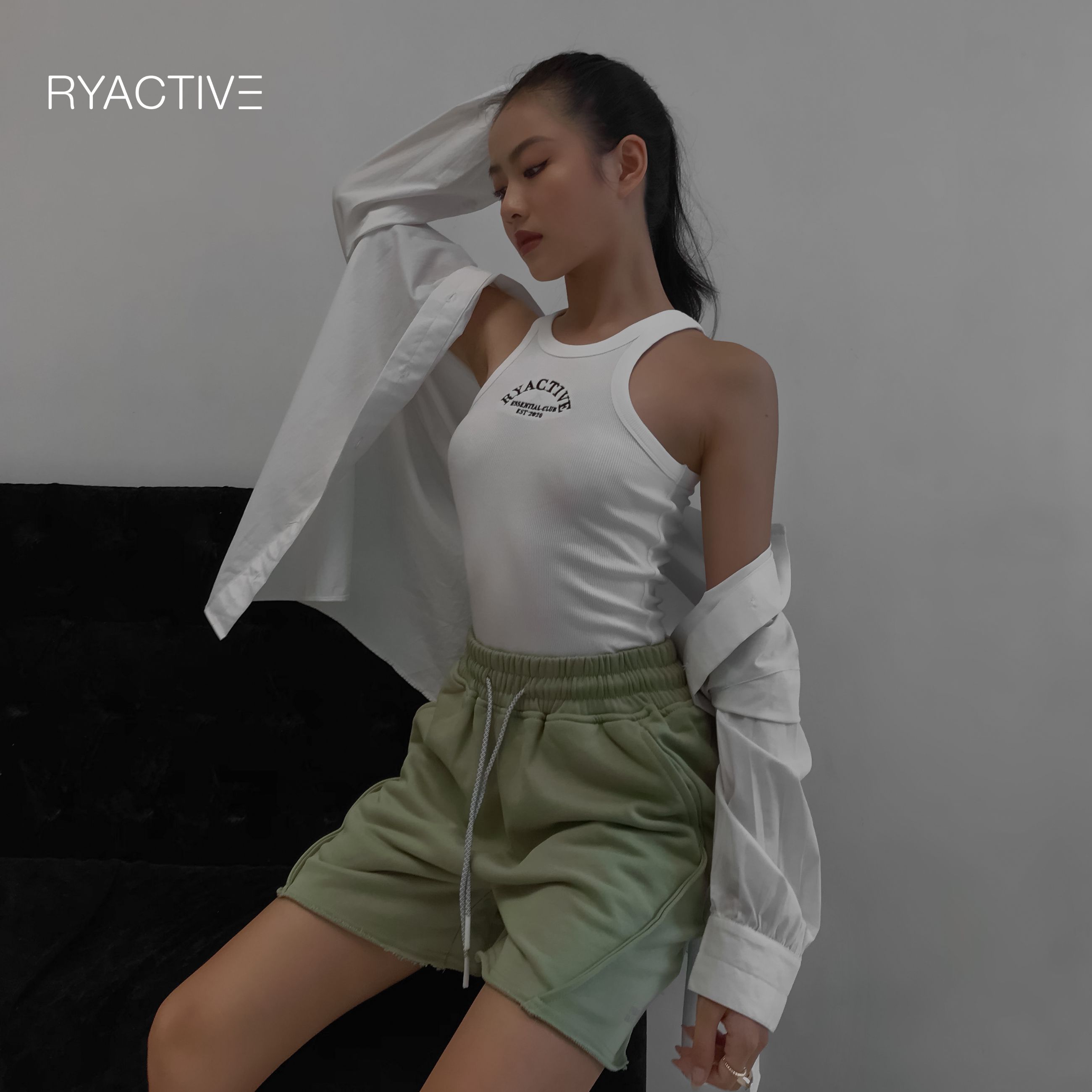 Quần short thun lửng RYACTIVE - LOUNGE SHORT AVOCADO
